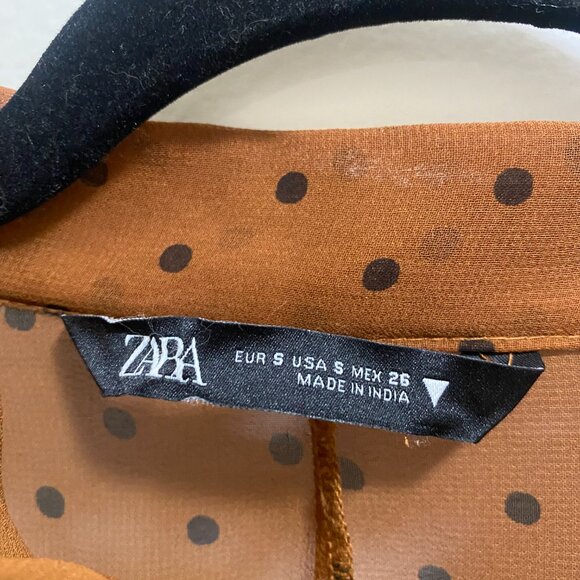 Burnt Orange Zara Dress with Black Polka-dots - Picture 3 of 5